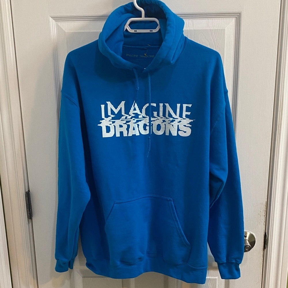 Imagine Dragons 2023 Mercury World Tour Blue Sweatshirt Hoodie Mens Large Gift